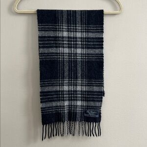 Linea Emmeti Pure Cashmere 100% grey plaid cashmere scarf